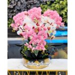 ANGGREK LATEX PREMIUM JUMBO 8 TANGKAI 72 KUNTUM VAS MARBLE - Gambar 7